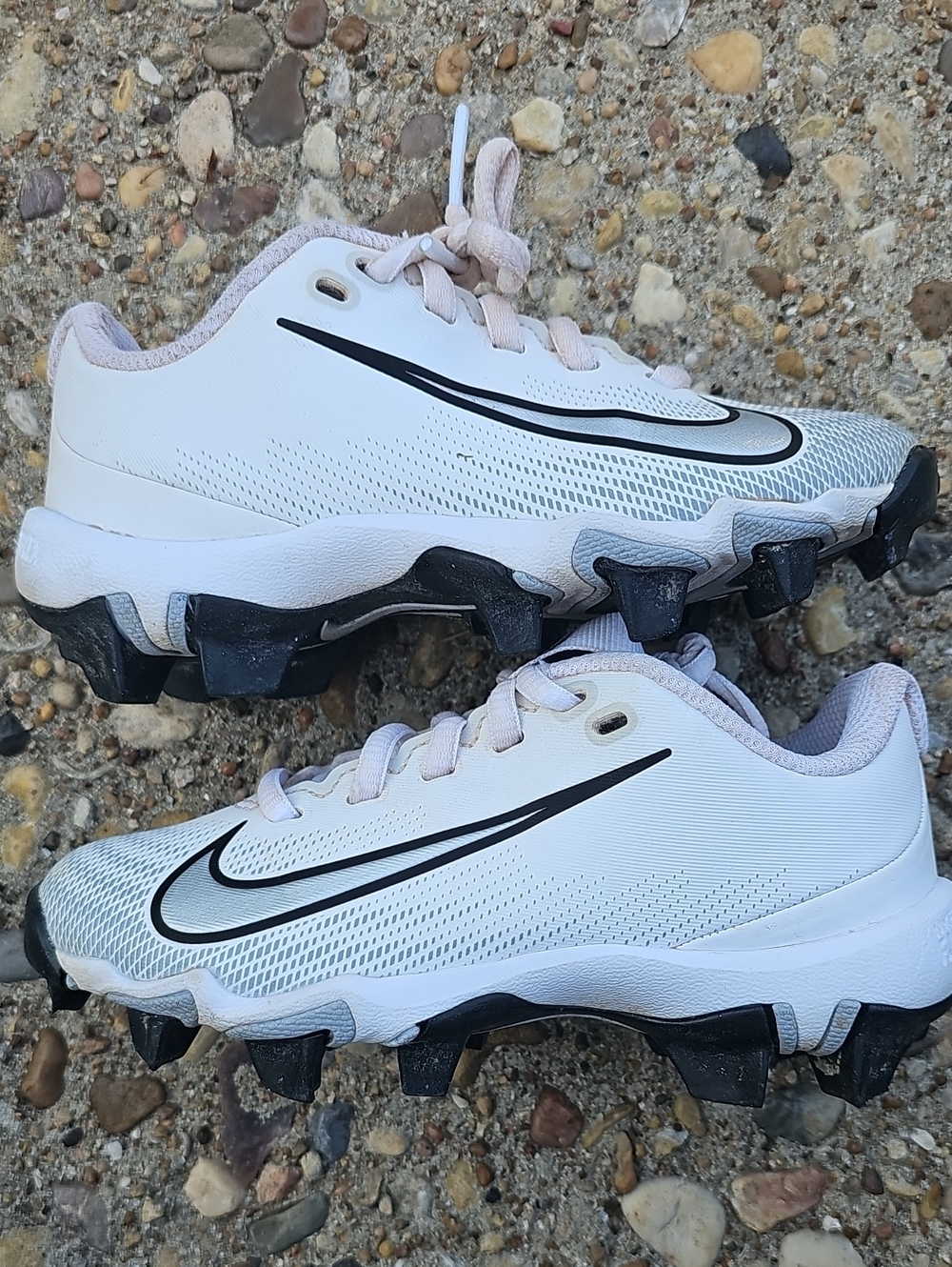 Nike Vapor Shark 3 White Black Youth Football Cleats 11C FastFlex
